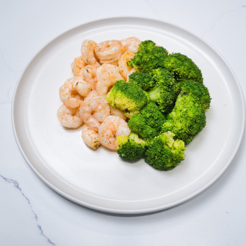 Steamed Shrimp (6oz), Steamed Broccoli (4oz)
