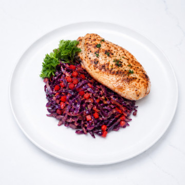 Grilled Chicken Breast Red Cabbage Salad